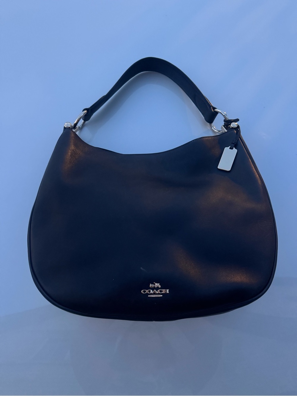 Coach Navy Blue Leather Hobo Shoulder Bag